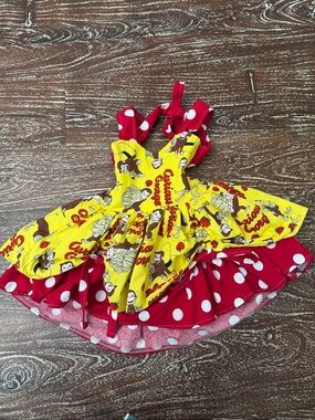 Playful Yellow & Red Polka Kids Theater Dress Costume